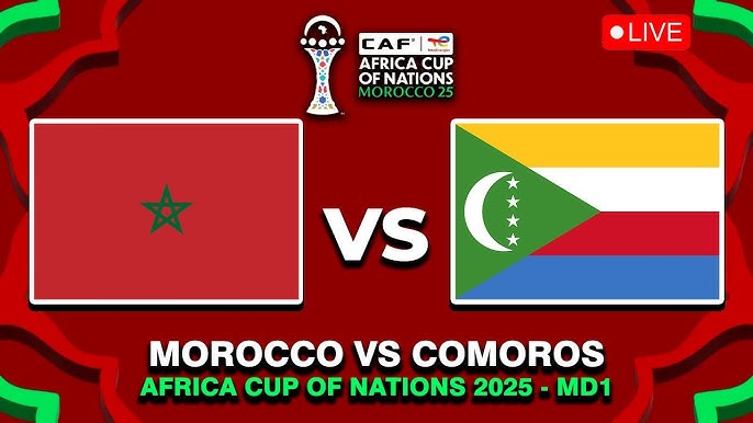 Morocco vs Comoros بث مباشر الآن.. شاهد مباراة المغرب ضد جزر القمر في افتتاح كأس أمم أفريقيا 2025 لحظة بلحظة مع تفاصيل التشكيل والقنوات الناقلة وأبرز نجوم أسود الأطلس